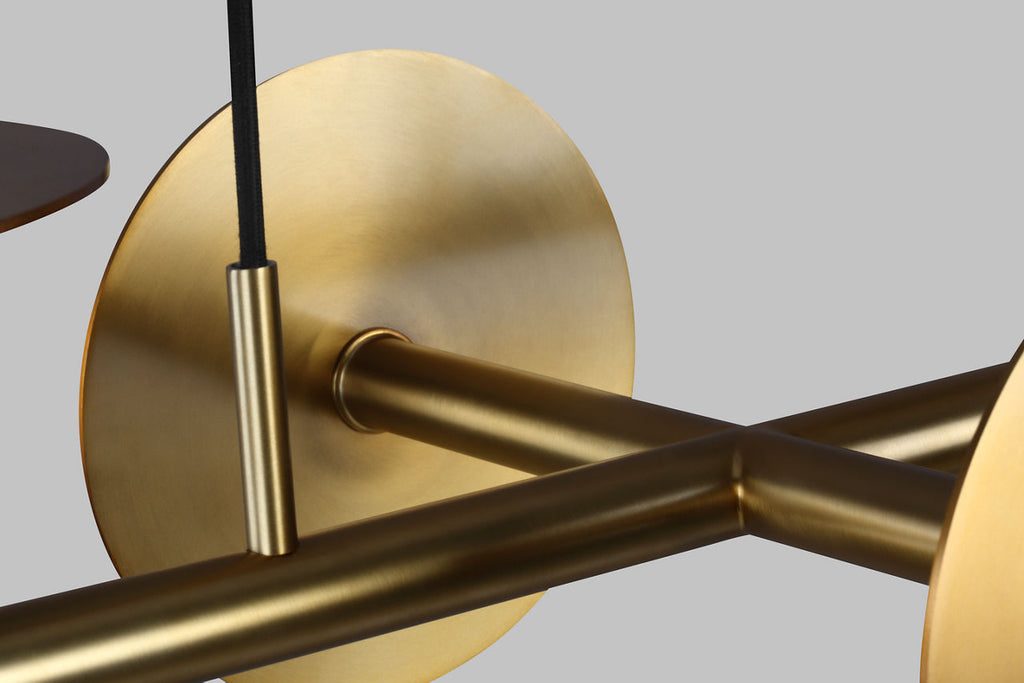 Nodes Large Linear Chandelier | Burnished Brass