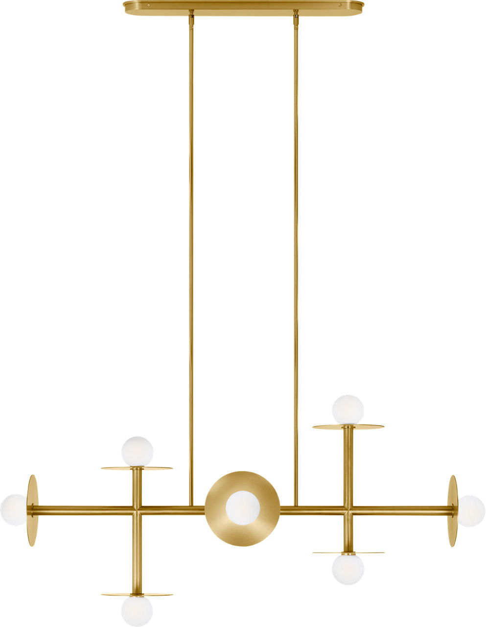 Nodes Large Linear Chandelier | Burnished Brass