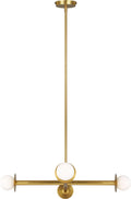 Nodes Wide Chandelier Burnished Brass