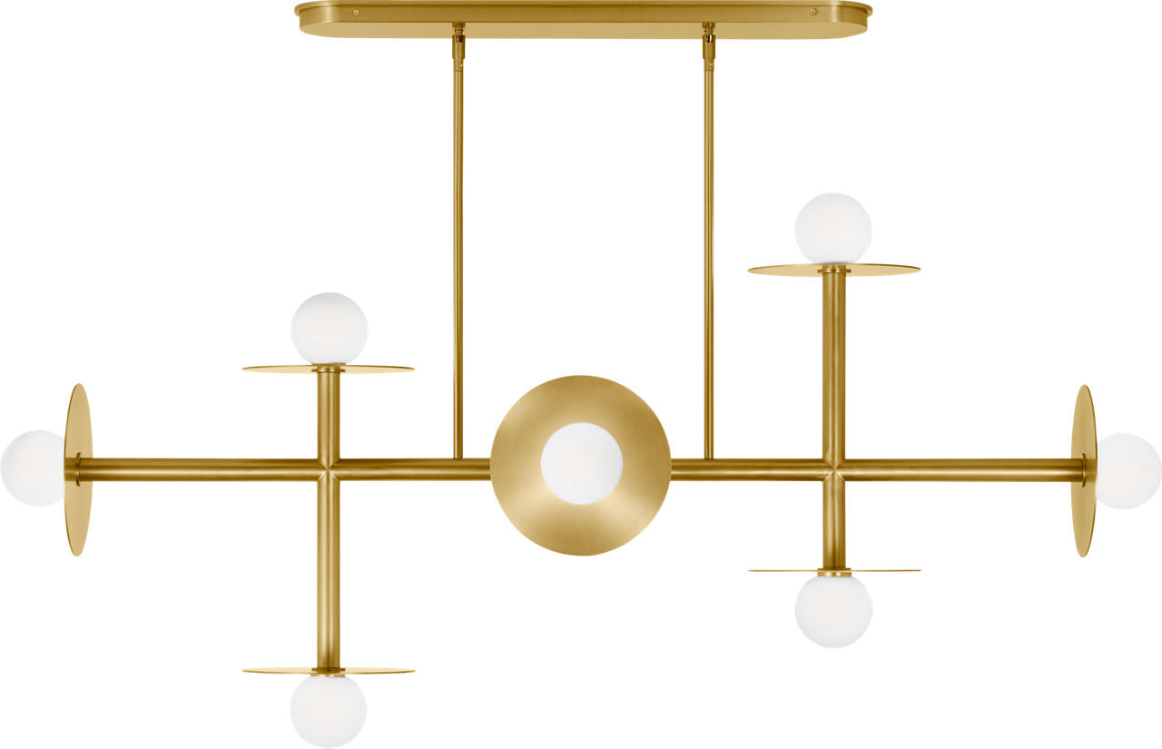 Nodes Large Linear Chandelier | Burnished Brass