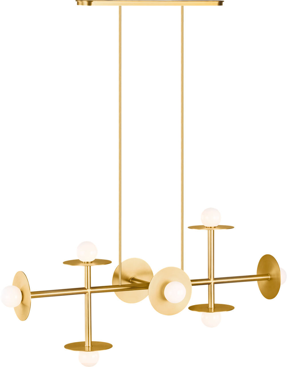 Nodes Large Linear Chandelier | Burnished Brass