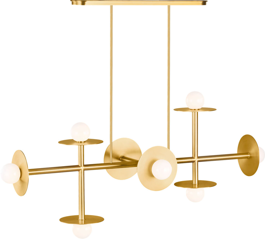 Nodes Large Linear Chandelier | Burnished Brass