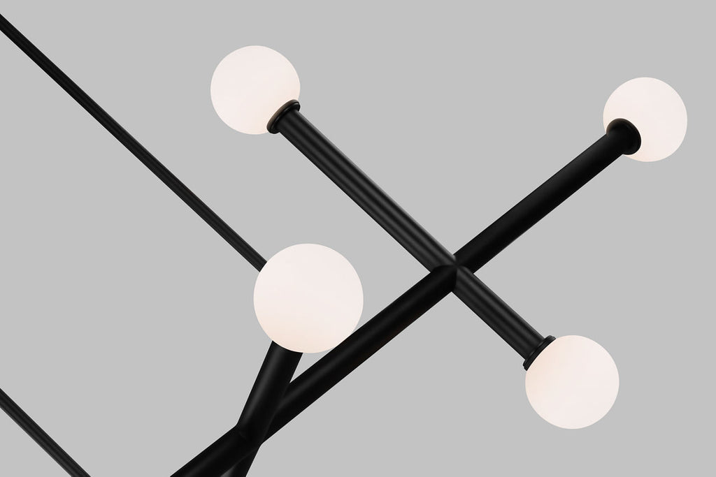 Nodes Large Linear Chandelier | Midnight Black