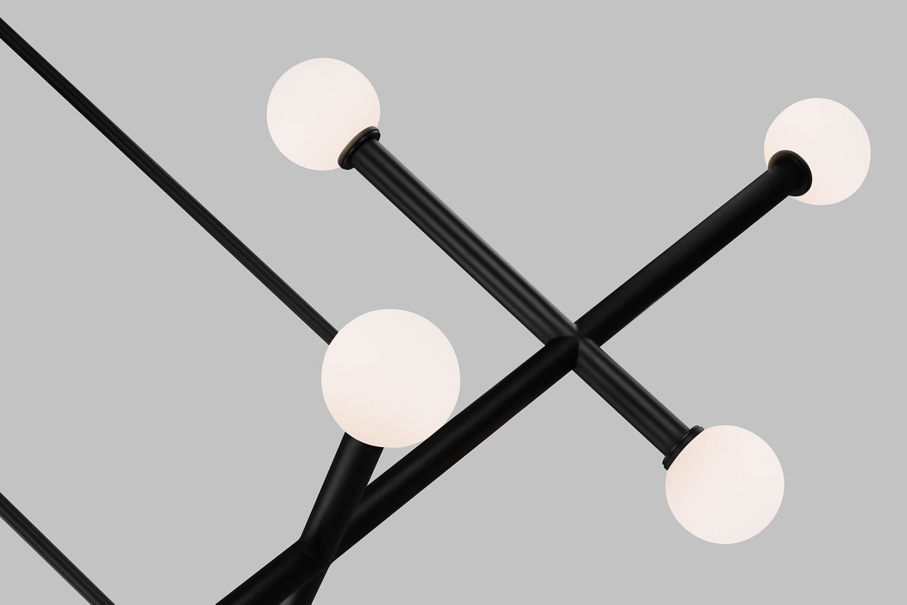 Nodes Large Linear Chandelier | Midnight Black