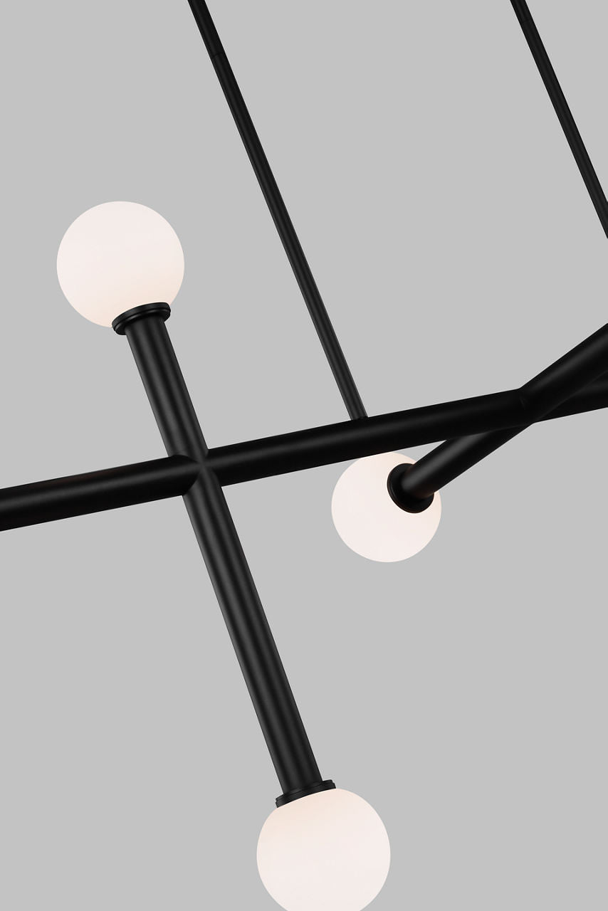 Nodes Large Linear Chandelier | Midnight Black