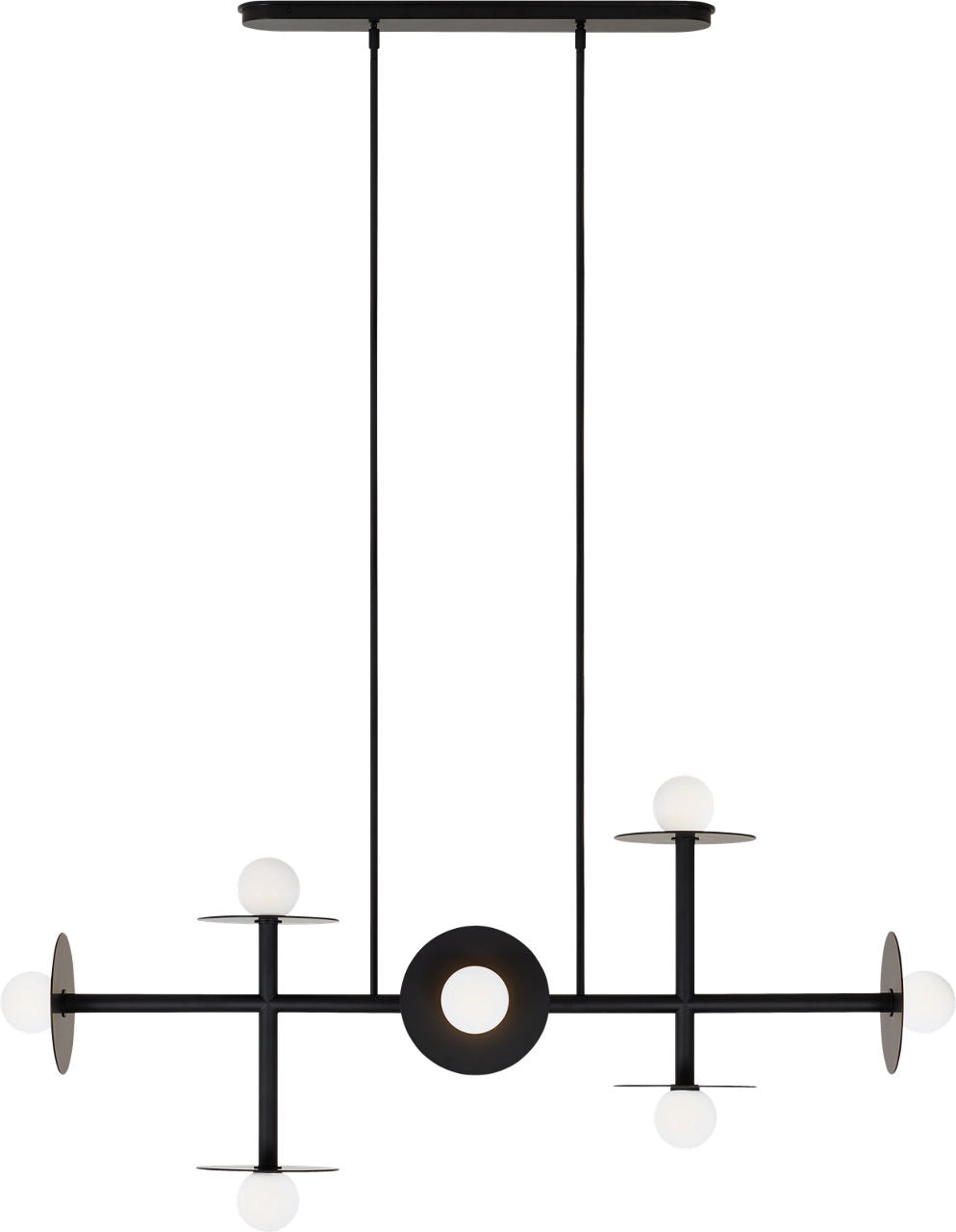 Nodes Large Linear Chandelier | Midnight Black