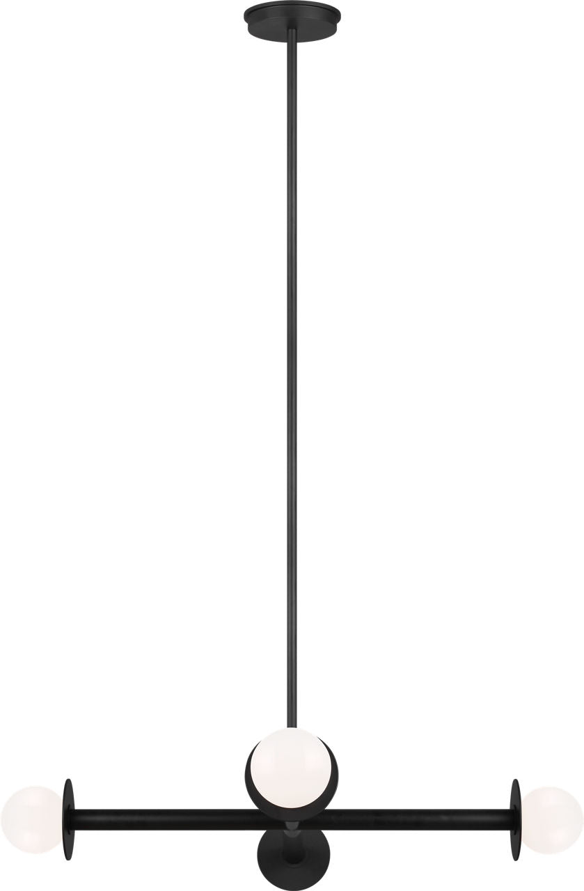 Nodes Wide Chandelier Midnight Black