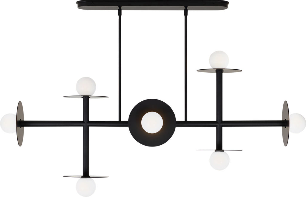 Nodes Large Linear Chandelier | Midnight Black