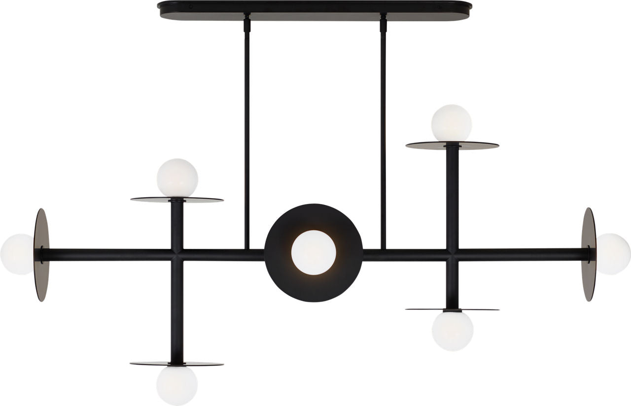 Nodes Large Linear Chandelier | Midnight Black