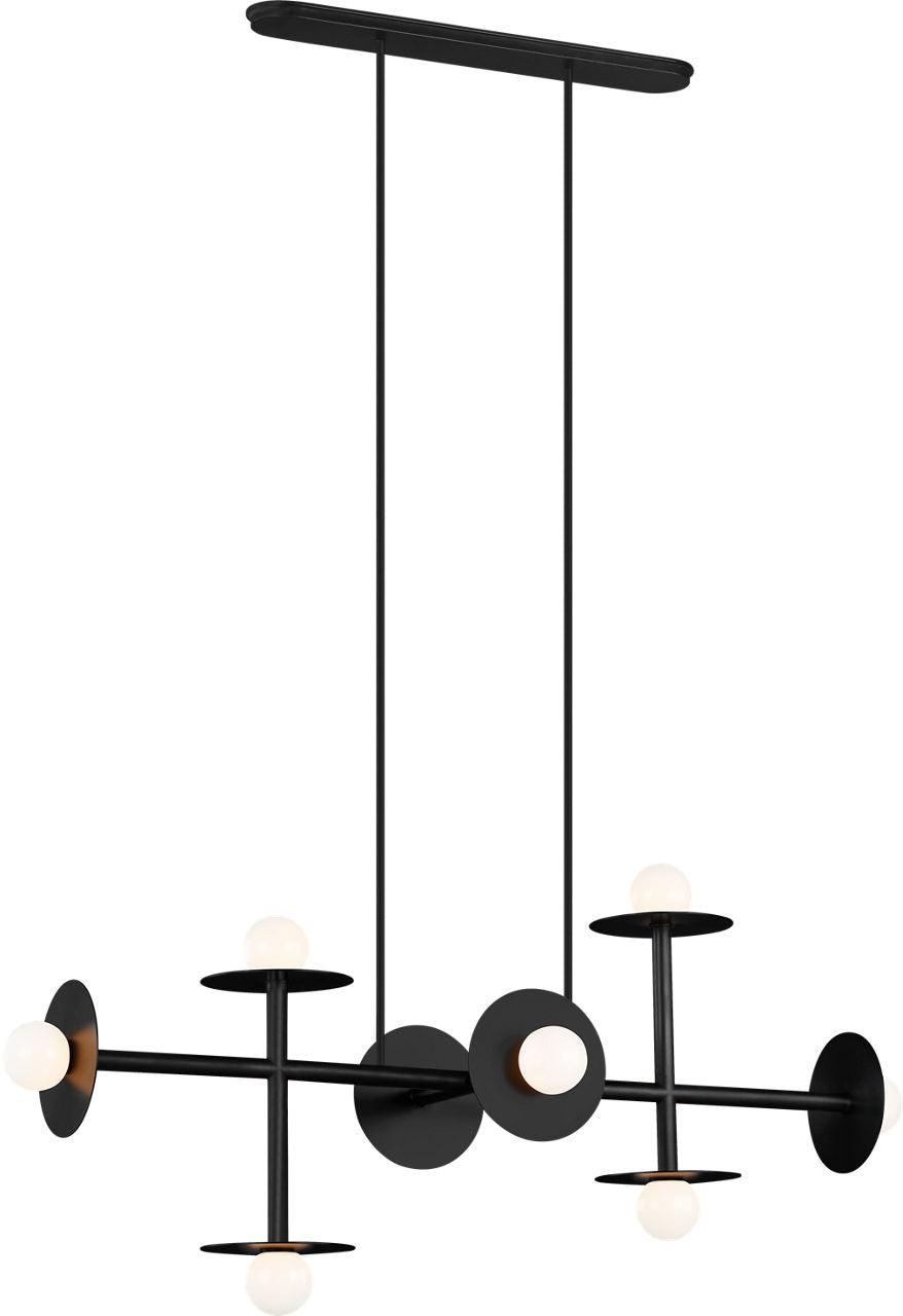Nodes Large Linear Chandelier | Midnight Black