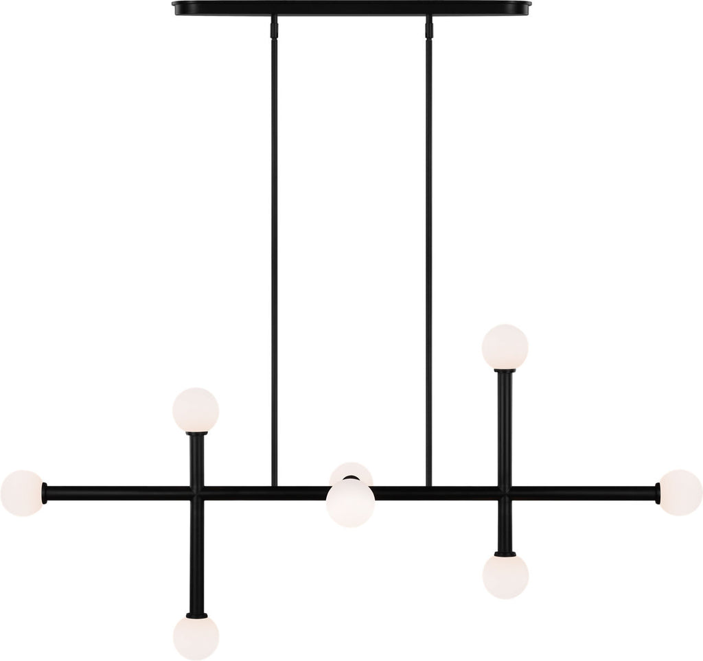 Nodes Large Linear Chandelier | Midnight Black