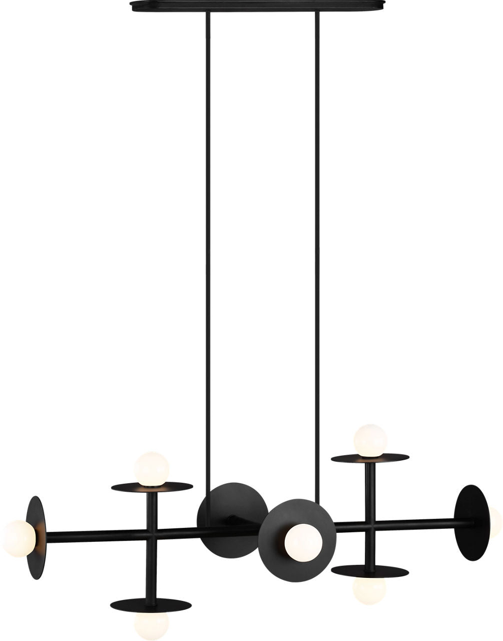 Nodes Large Linear Chandelier | Midnight Black