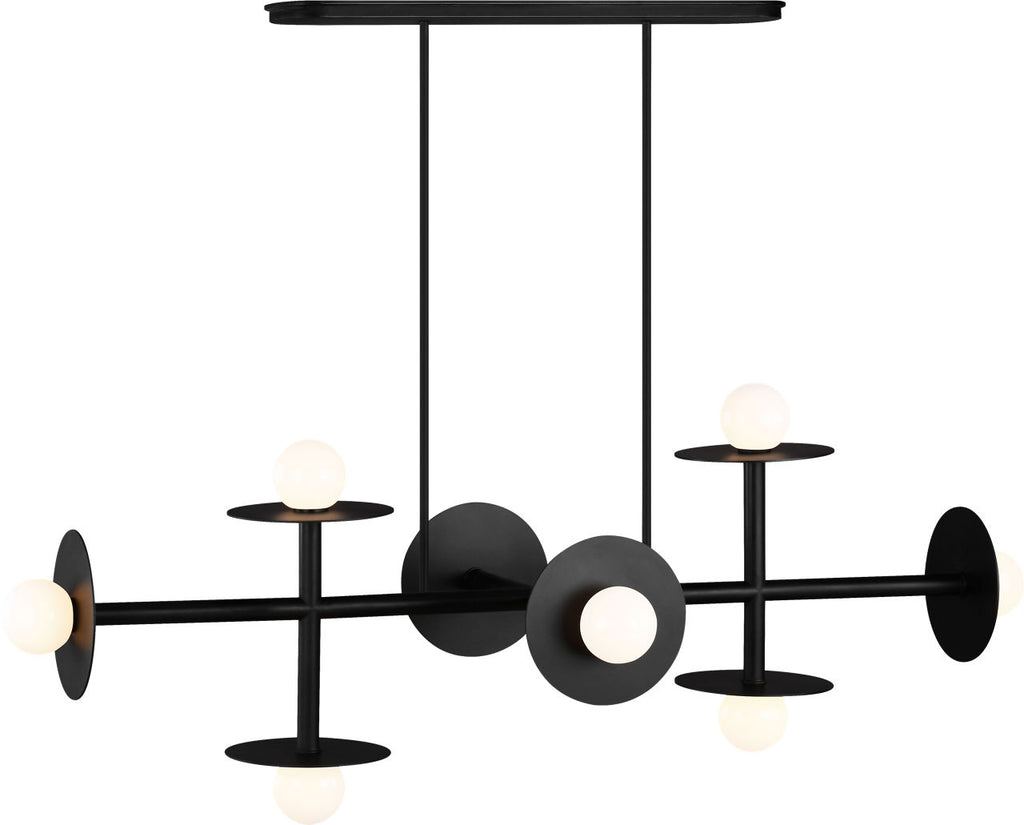 Nodes Large Linear Chandelier | Midnight Black
