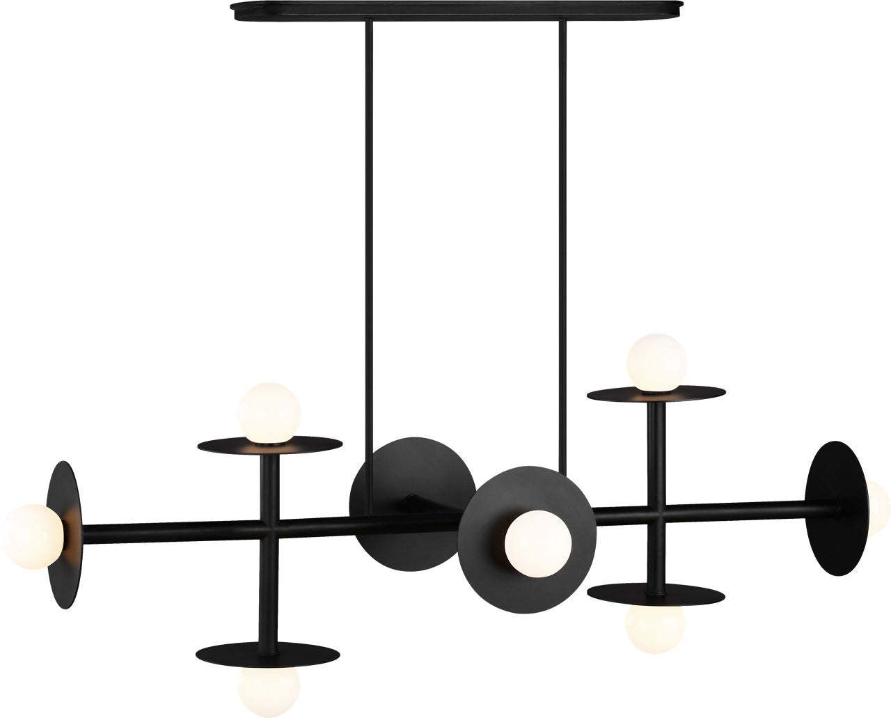Nodes Large Linear Chandelier | Midnight Black