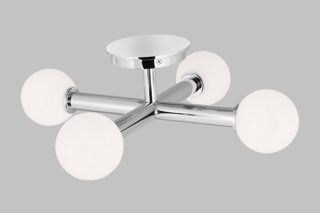 Nodes Semi-Flush Mount Polished Nickel