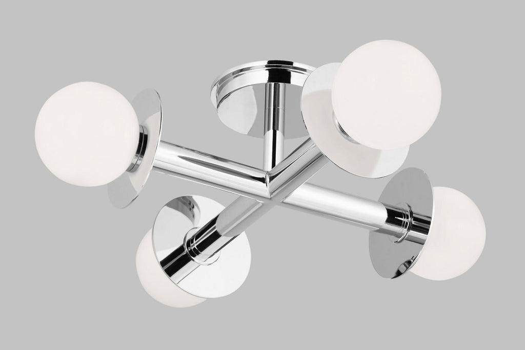 Nodes Semi-Flush Mount Polished Nickel