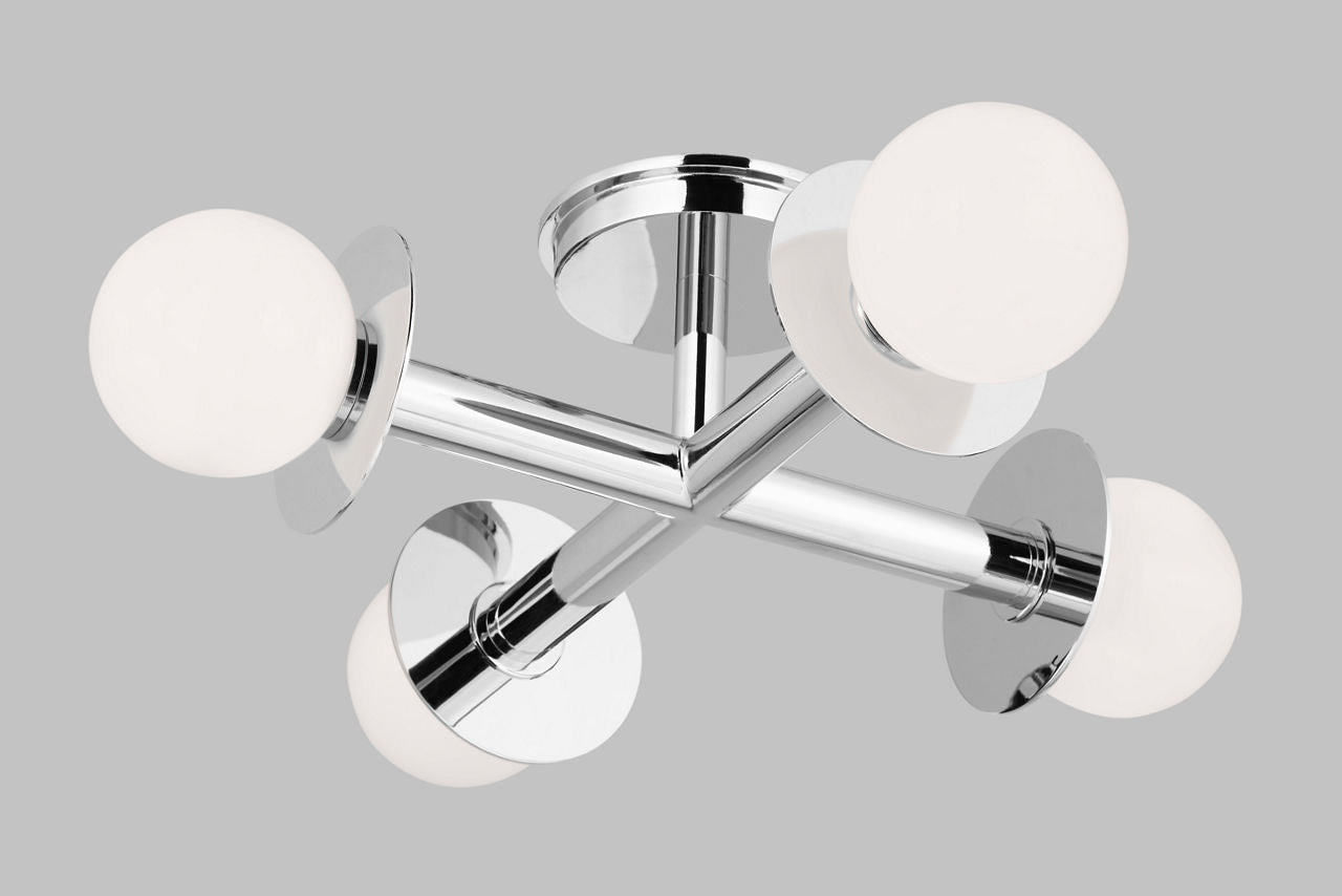 Nodes Semi-Flush Mount Polished Nickel