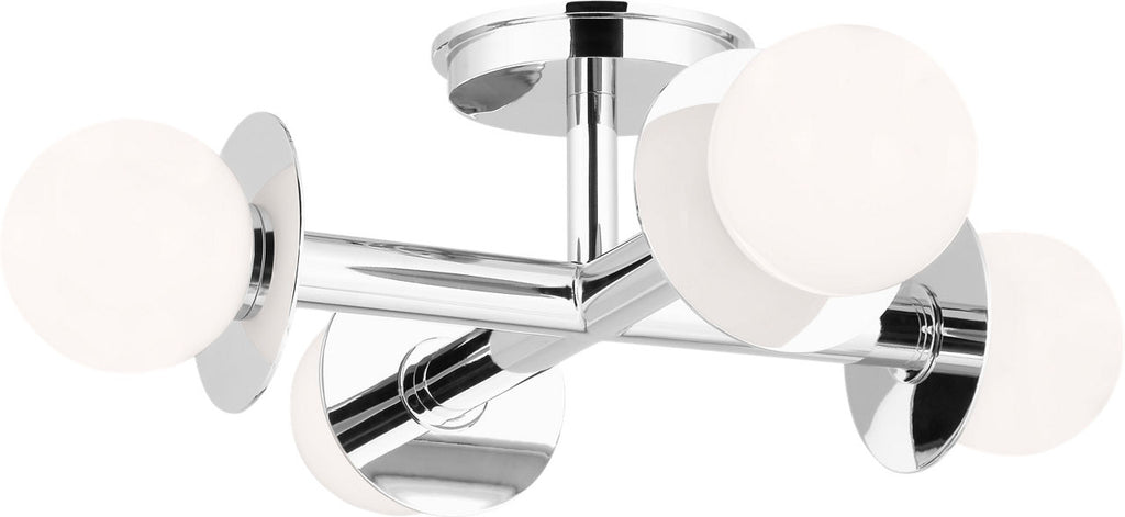 Nodes Semi-Flush Mount Polished Nickel