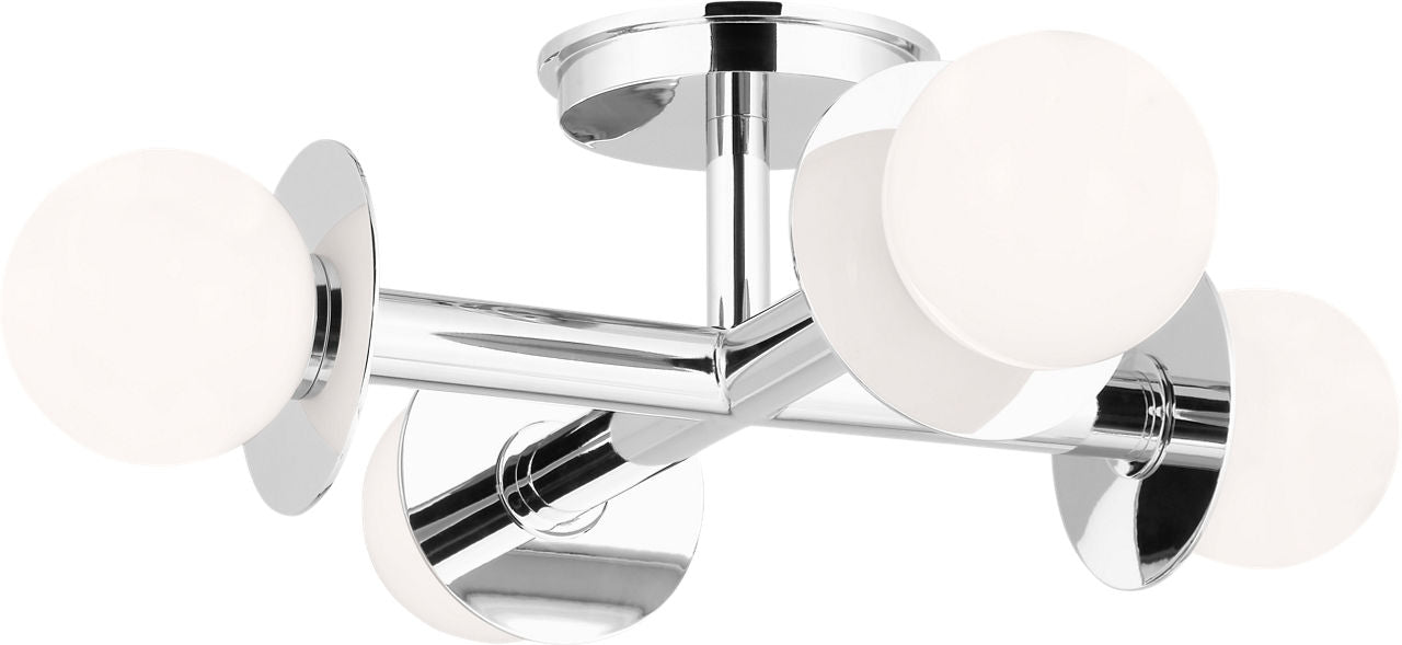 Nodes Semi-Flush Mount Polished Nickel