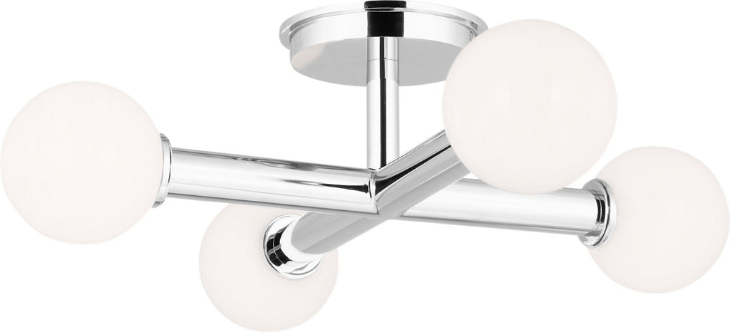 Nodes Semi-Flush Mount Polished Nickel