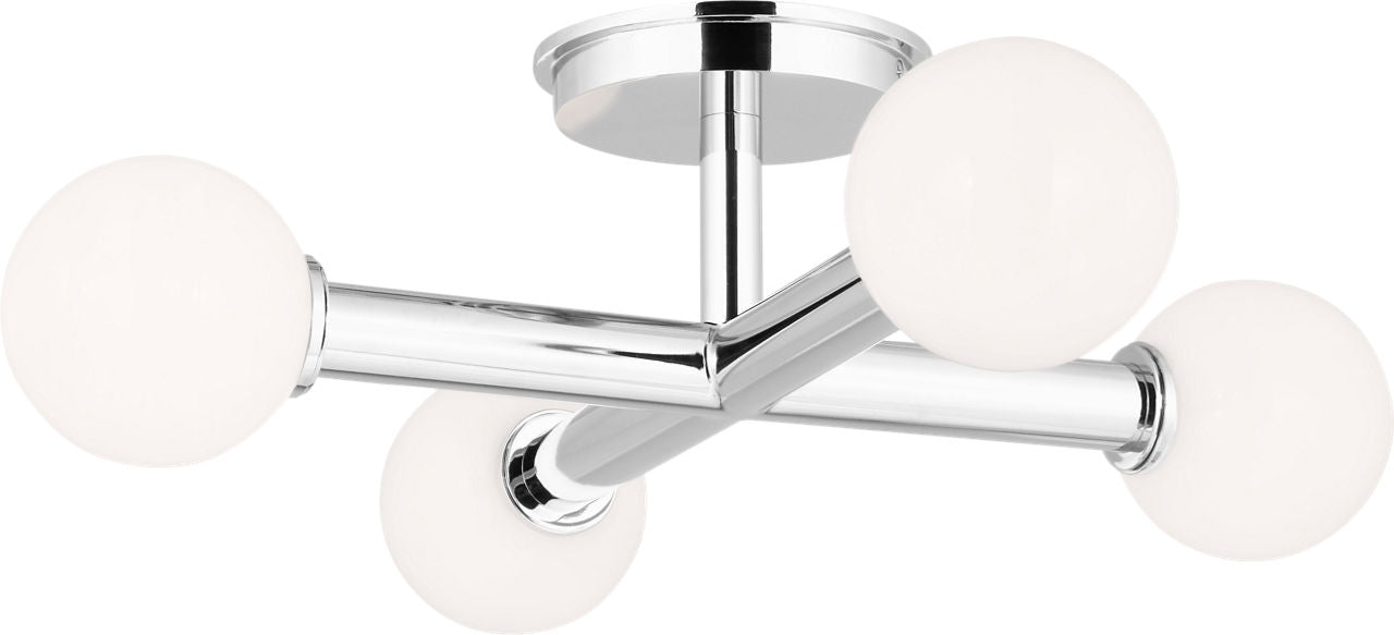 Nodes Semi-Flush Mount Polished Nickel