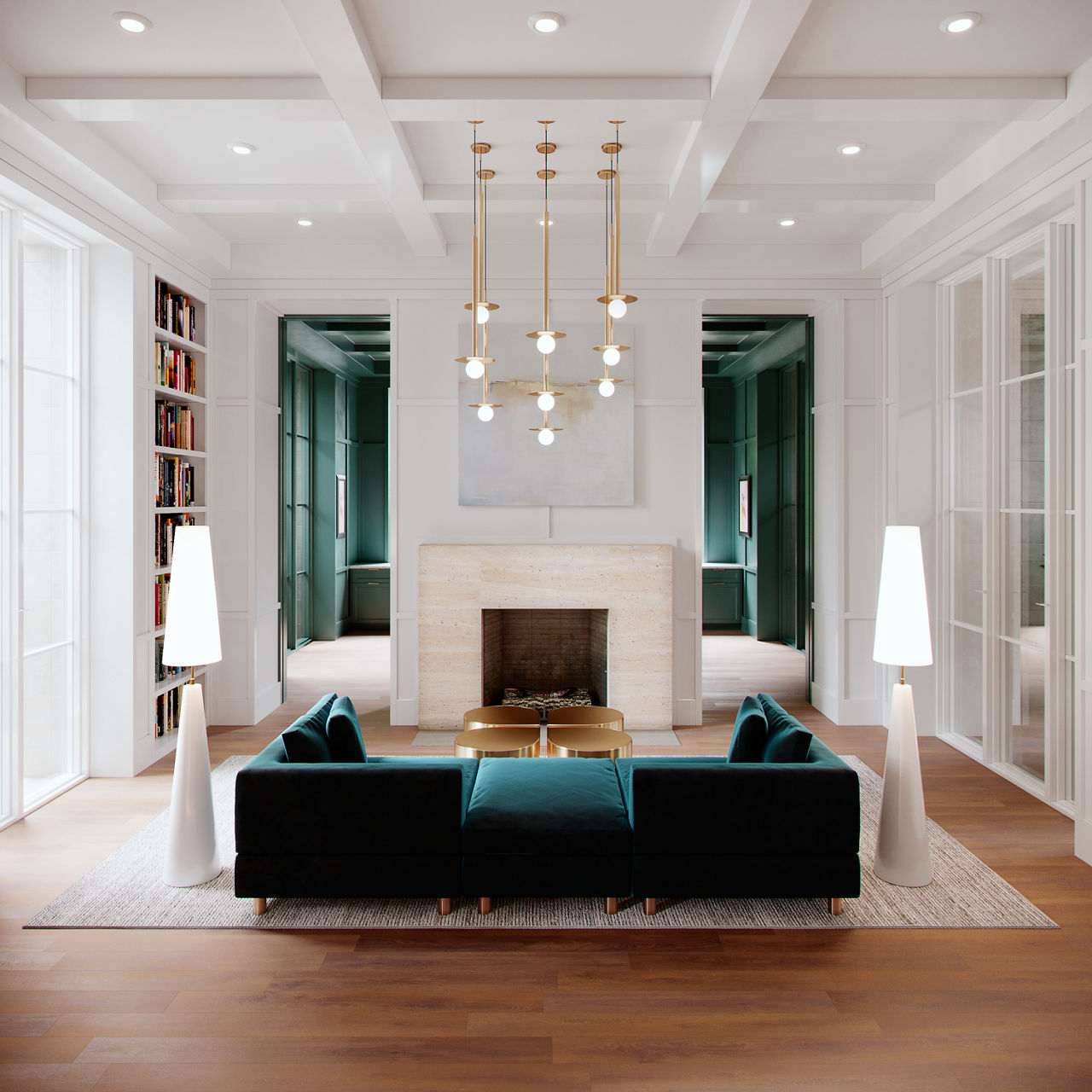 Nodes Tall Pendant | Burnished Brass