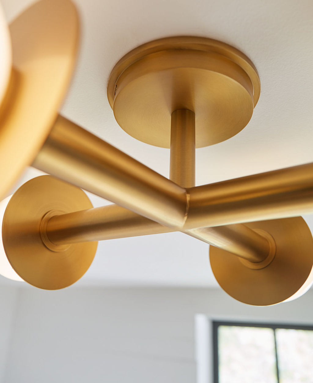 Nodes Semi-Flush Mount Burnished Brass