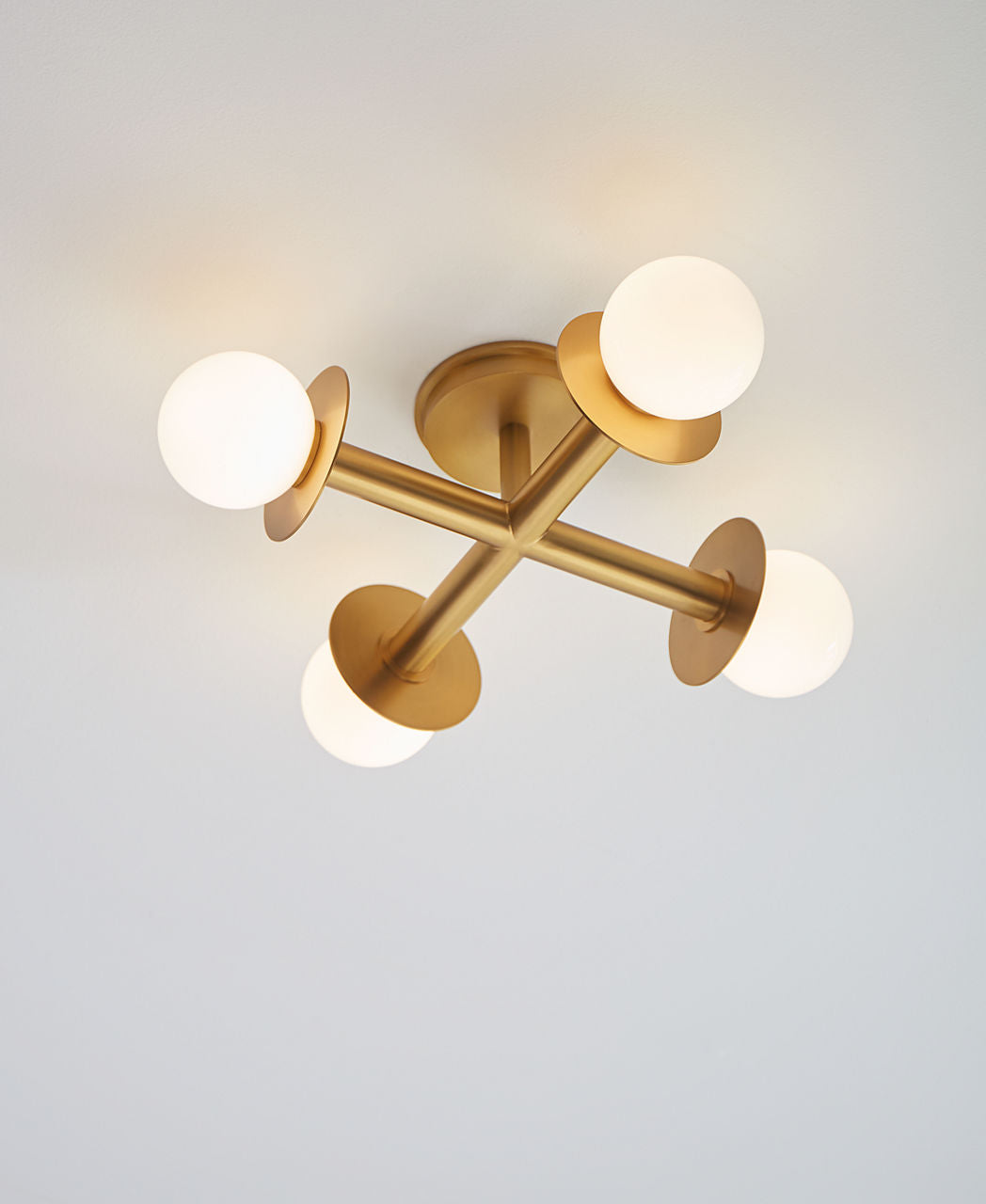 Nodes Semi-Flush Mount Burnished Brass