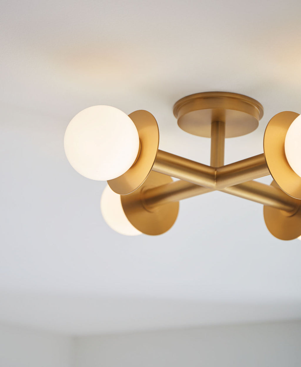 Nodes Semi-Flush Mount Burnished Brass