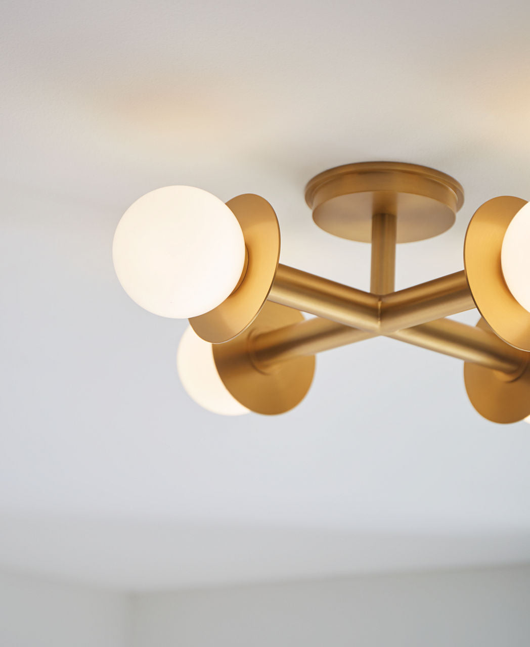 Nodes Semi-Flush Mount Burnished Brass