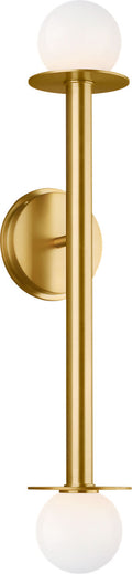 Nodes Double Sconce | Burnished Brass