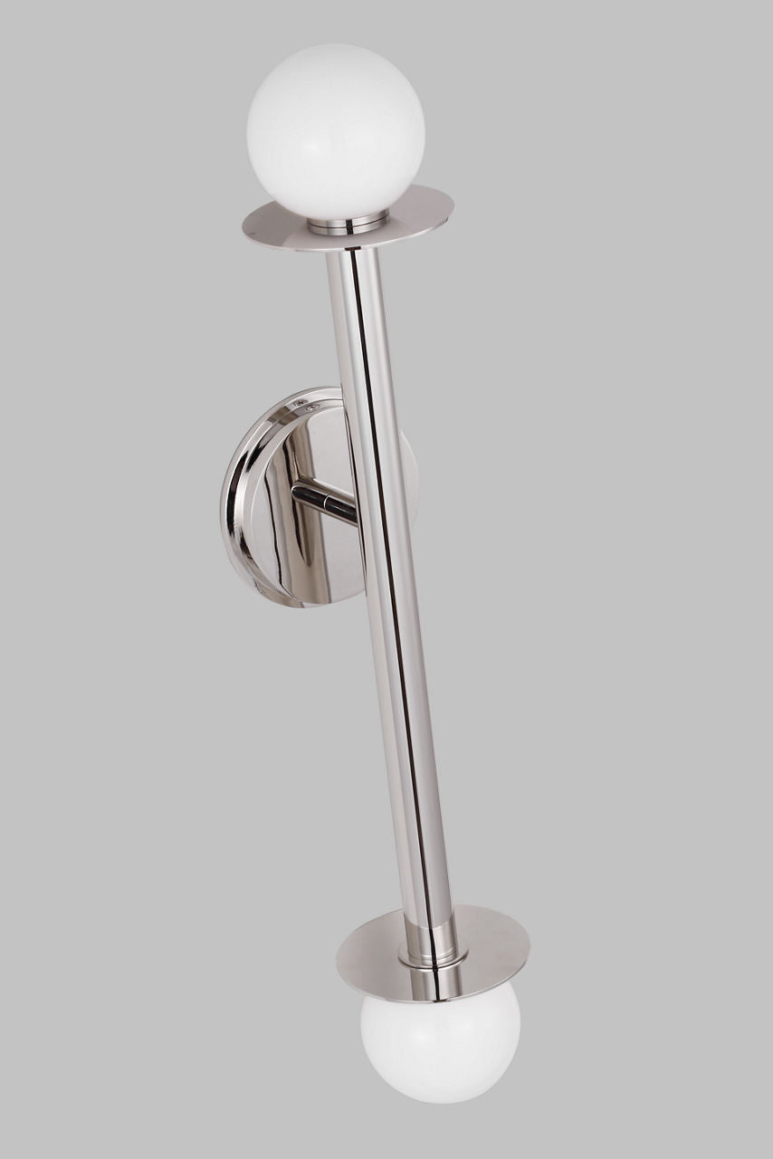 Nodes Double Sconce | Polished Nickel