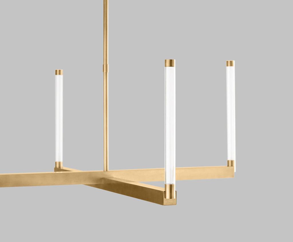 Phobos Large Chandelier Natural Brass Integrated LED 2700K 90 CRI 277V