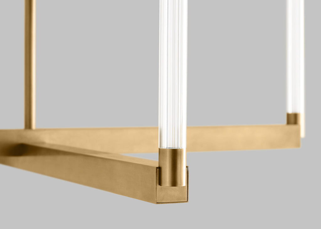 Phobos Large Chandelier Natural Brass Integrated LED 2700K 90 CRI 277V