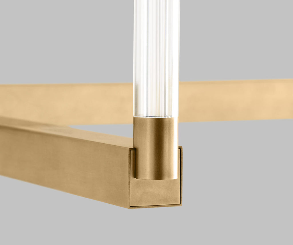 Phobos Large Chandelier Natural Brass Integrated LED 2700K 90 CRI 277V