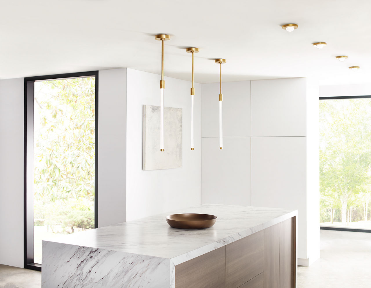Ebell Mini Flush Mount Natural Brass 2700K 90 CRI integrated led 90 cri 2700k 120v-277v universal