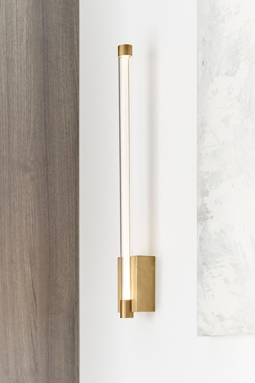 Phobos 1 Light Wall Sconce Natural Brass 2700K 90 CRI integrated led 90 cri 2700k 120v