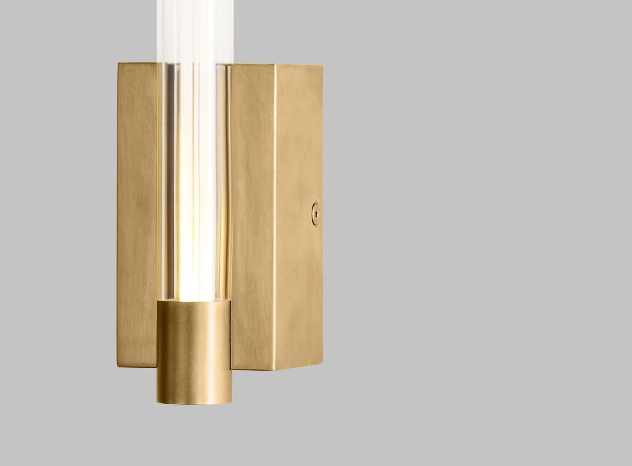 Phobos 1 Light Wall Sconce Natural Brass 2700K 90 CRI integrated led 90 cri 2700k 120v