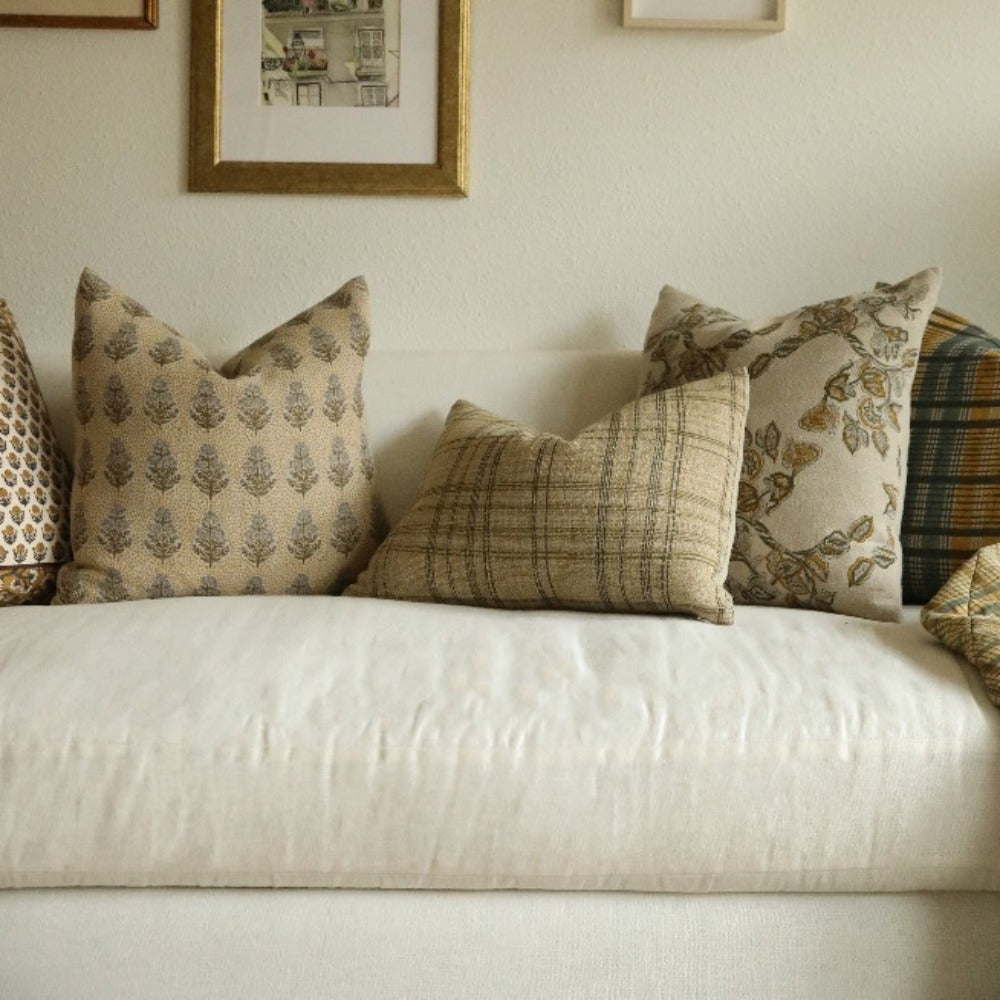 Kantha Mustard Pillow
