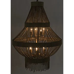 Domo Chandelier | Iron and Metal Beads with Brass Finish