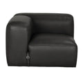 Augustus Modular Sofa | Left Corner | Santosa Matte Black Leather