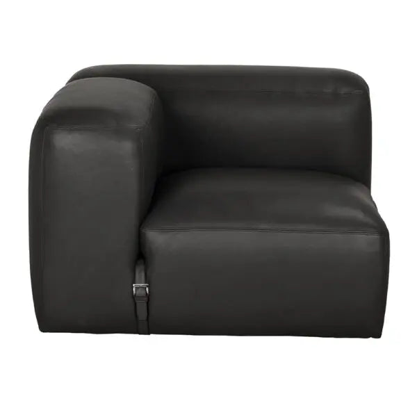 Augustus Modular Sofa | Left Corner | Santosa Matte Black Leather