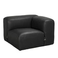 Augustus Modular Sofa | Right Corner | Santosa Matte Black Leather