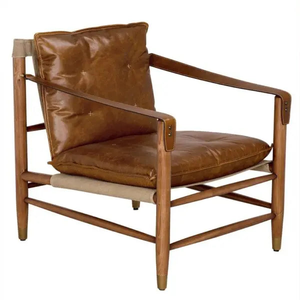 Luther Chair | Cuba Brown Leather W/Canvas