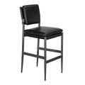 Wooster Bar Chair | Ebony Black Leather