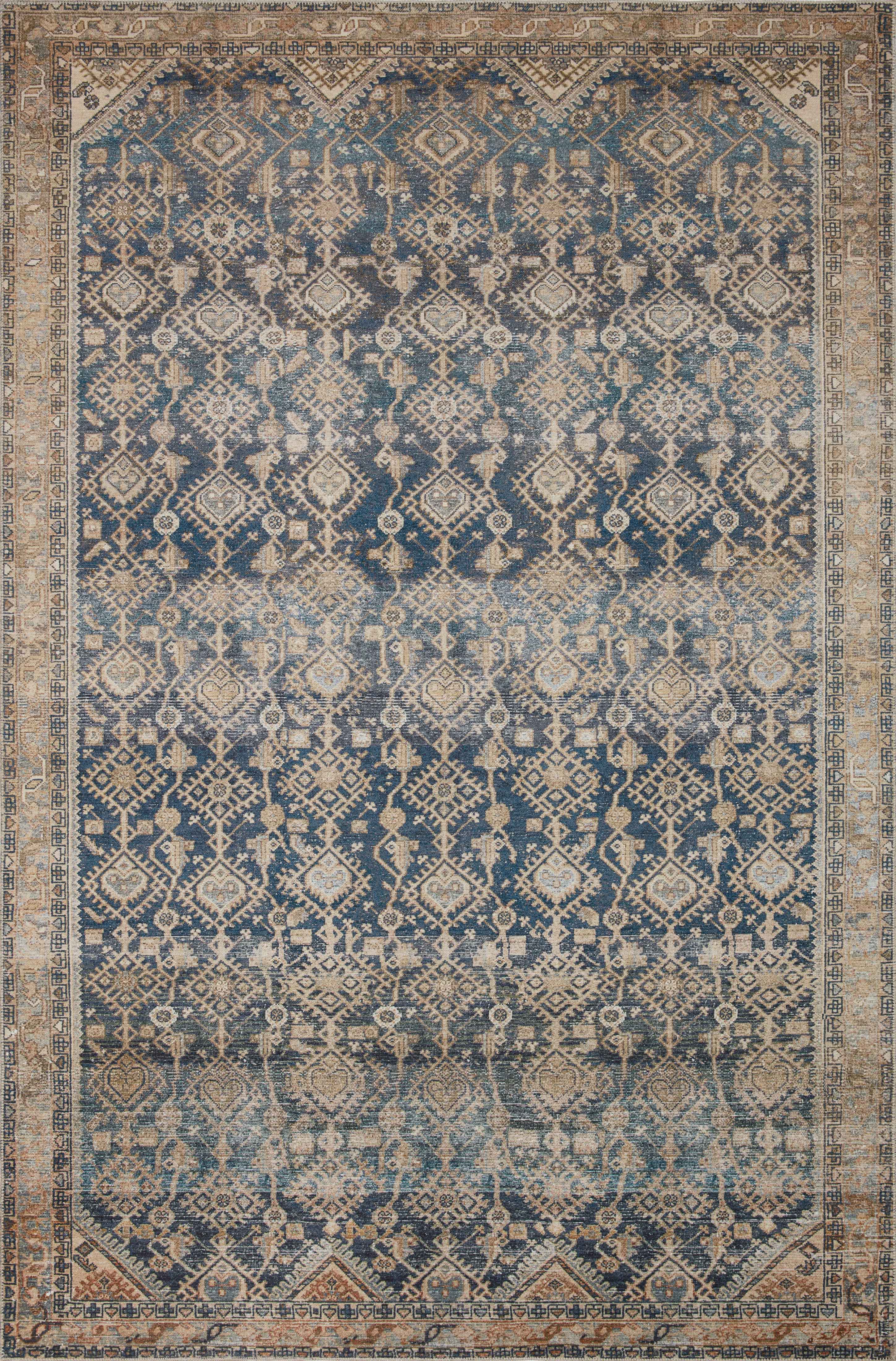 Magnolia Home by Joanna Gaines x Loloi | Lenna Collection | Indigo / Natural | LEA-01