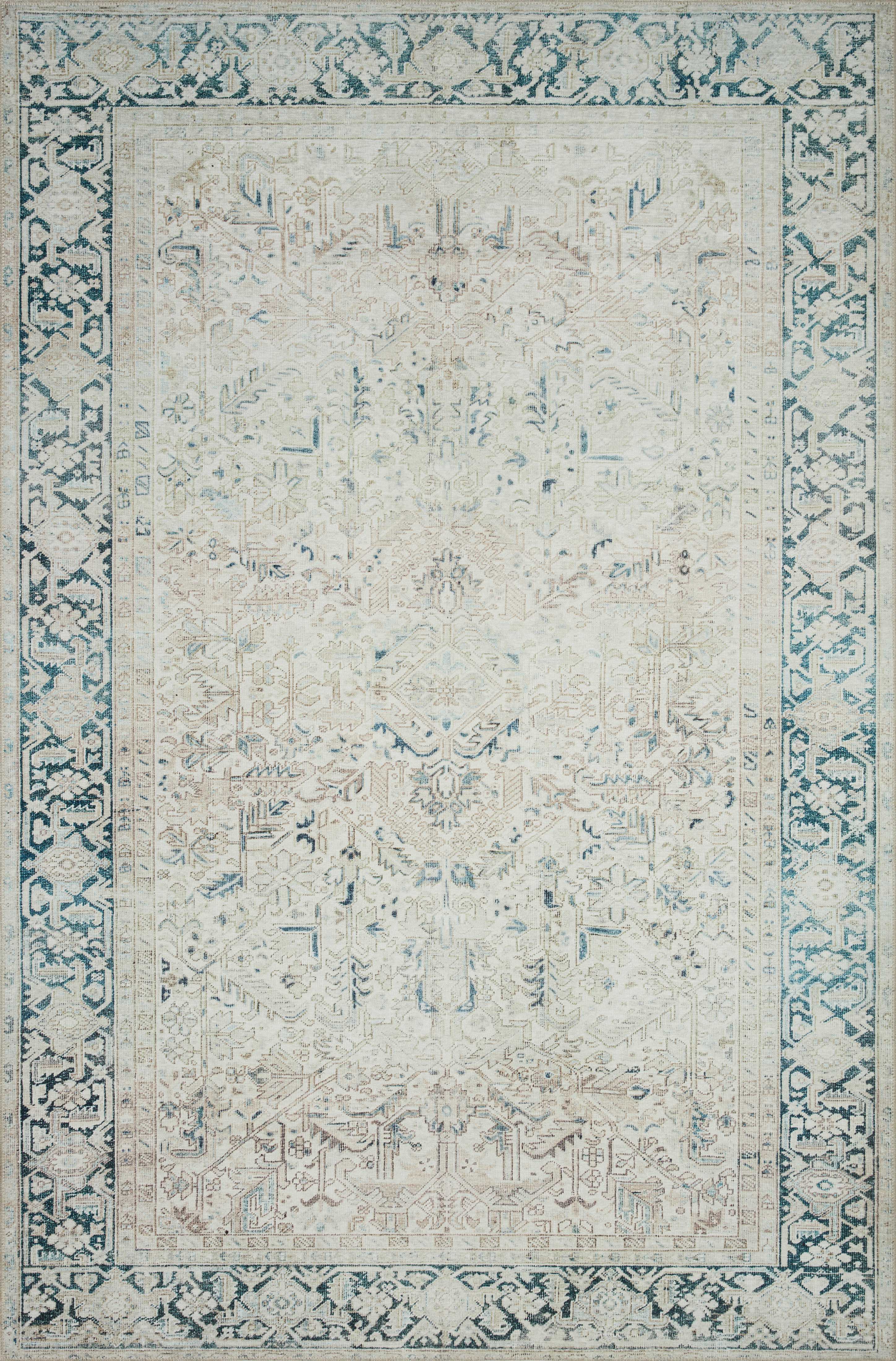 Magnolia Home by Joanna Gaines x Loloi | Lenna Collection | Natural / Denim | LEA-06