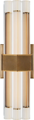 Fascio 14" Sconce | Hand-Rubbed Antique Brass | Crystal