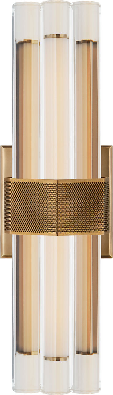 Fascio 14" Sconce | Hand-Rubbed Antique Brass | Crystal