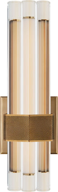Fascio 14" Asymmetric Sconce | Hand-Rubbed Antique Brass | Crystal